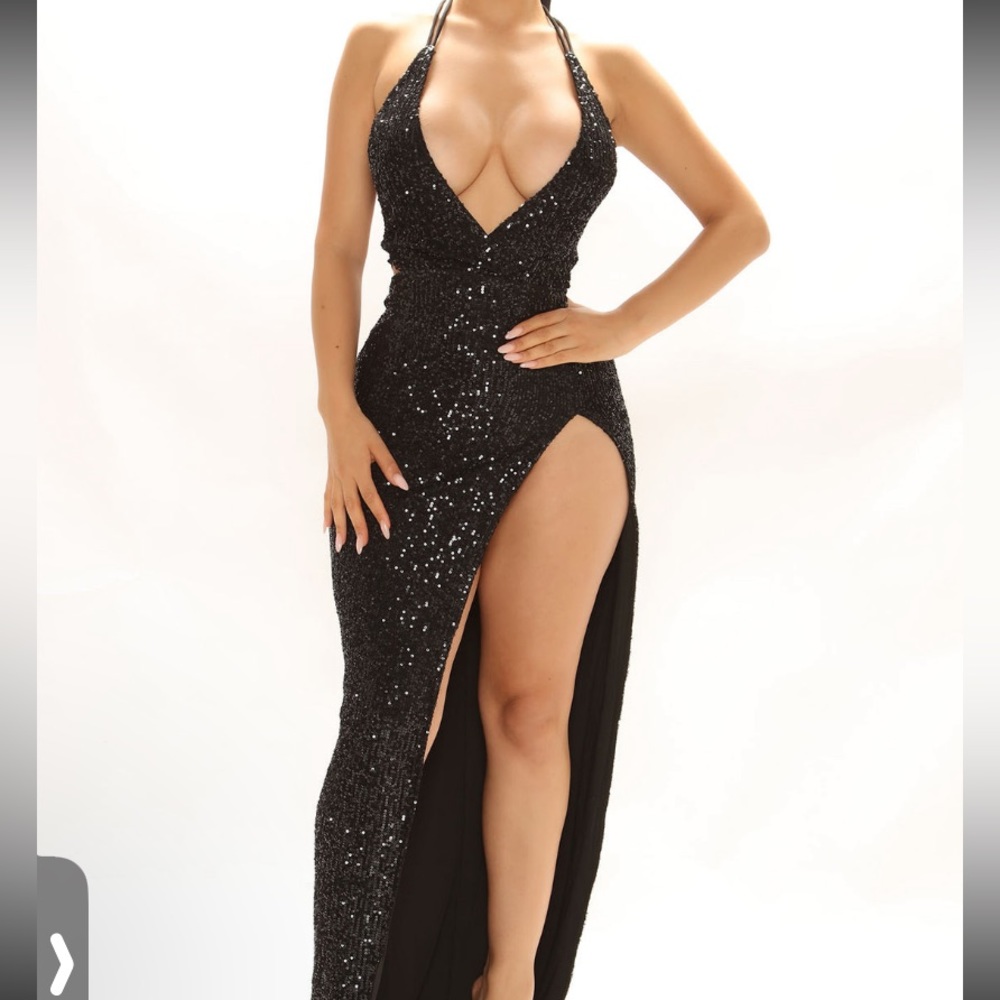 Black sequined dress